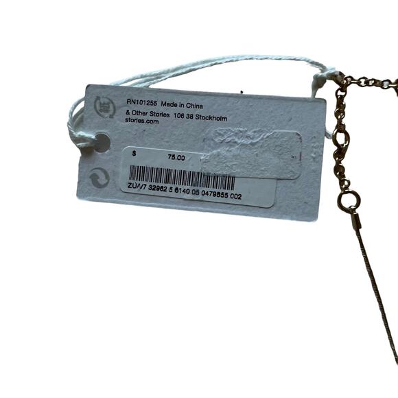 & Other Stories x Shoplifter Hammered Gold Bib Necklace - Picture 8 of 12